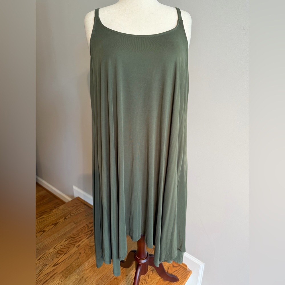 NWT Torrid Olive Cupro Hanky Hem Trapeze Dress - Torrid Size 3 (22-24, 3X)